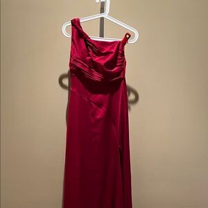 Astr Elegant One Shoulder Scarlet Dress